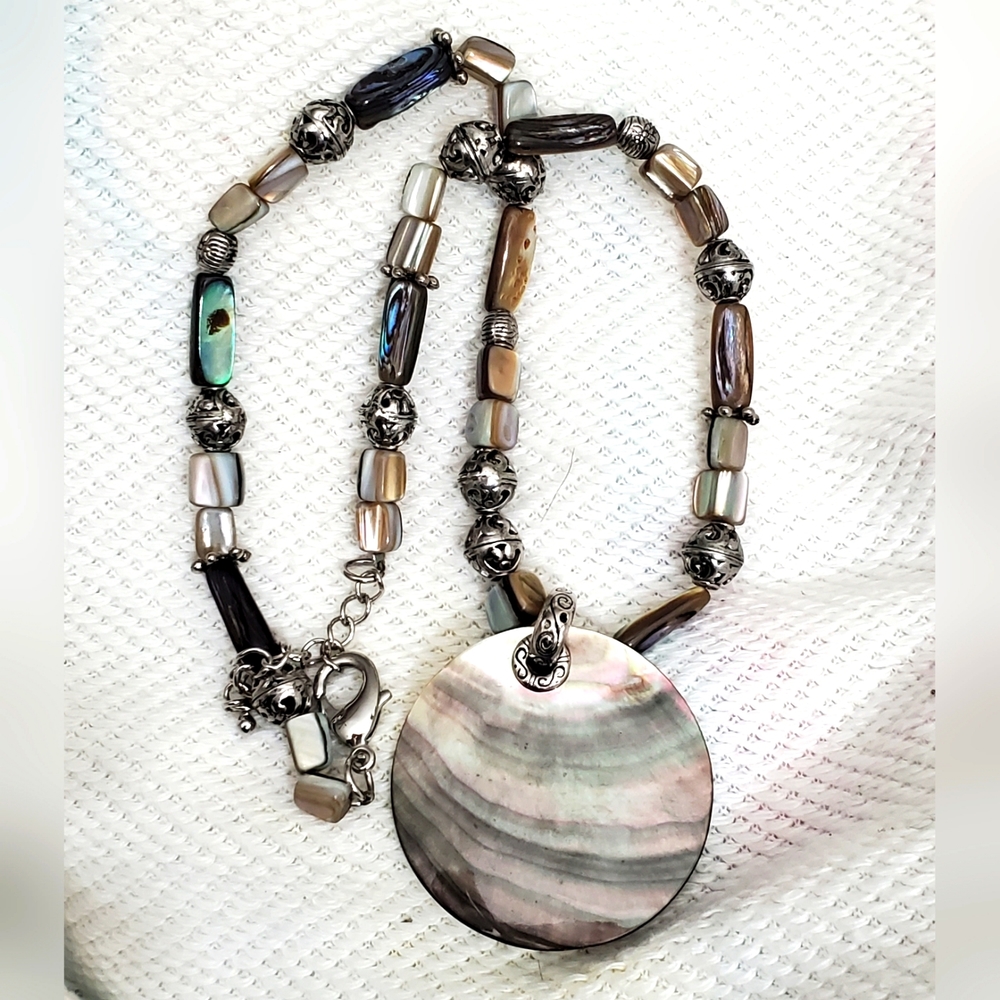 Large Abalone Shell Necklace